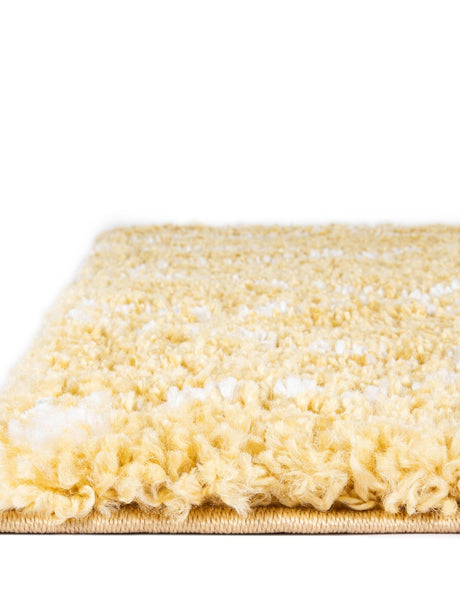 Yellow 5' 1 x 8' Rabat Shag Rectangle Area Rug Thick Soft Touch Fluffy & Plush Shaggy Pile Durable Geometric Carpet for Luxury Interior Design for Sale at Rug Engine