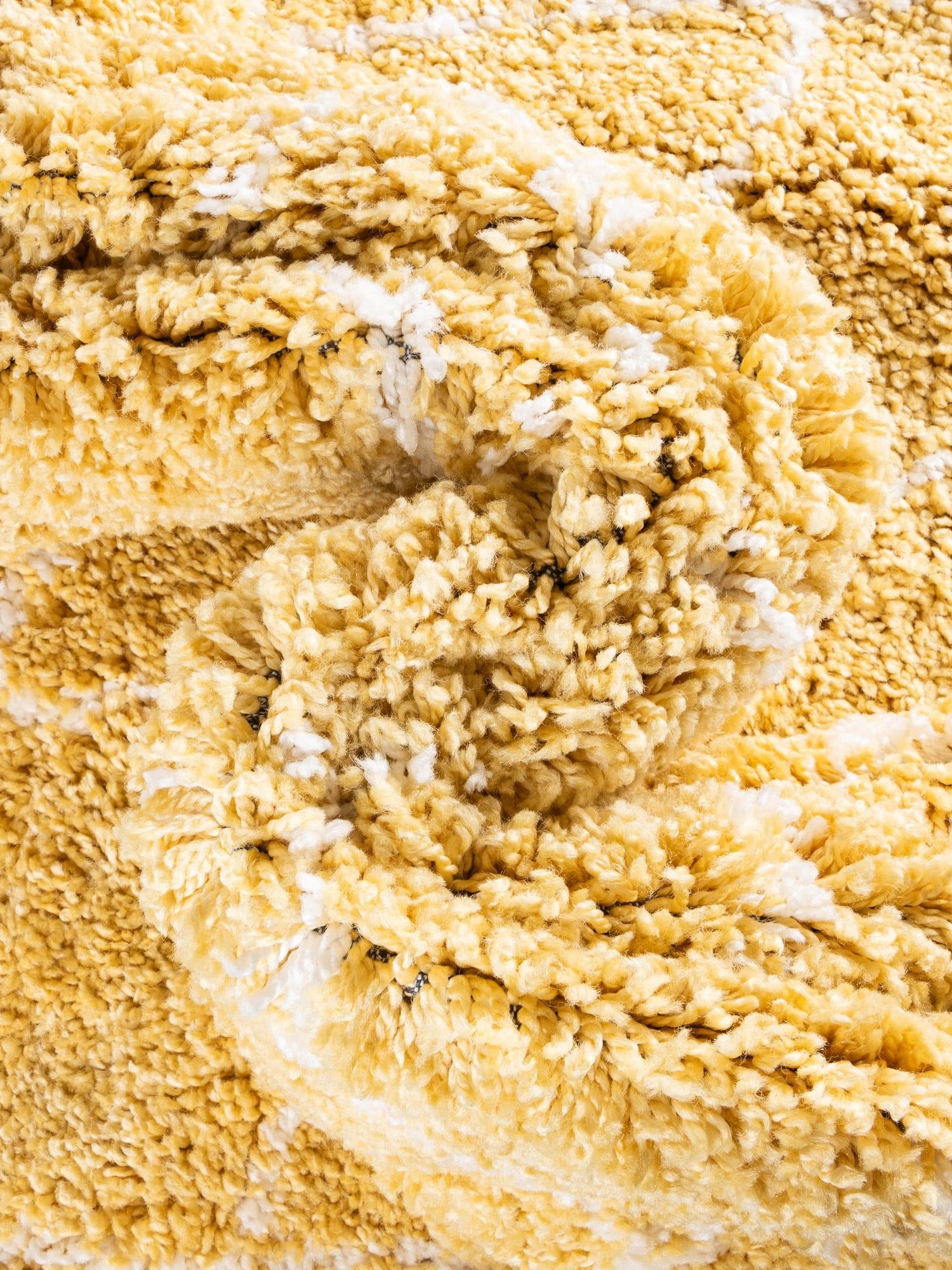 Yellow 5' 1 x 8' Rabat Shag Rectangle Area Rug Thick Soft Touch Fluffy & Plush Shaggy Pile Durable Geometric Carpet for Luxury Interior Design for Sale at Rug Engine