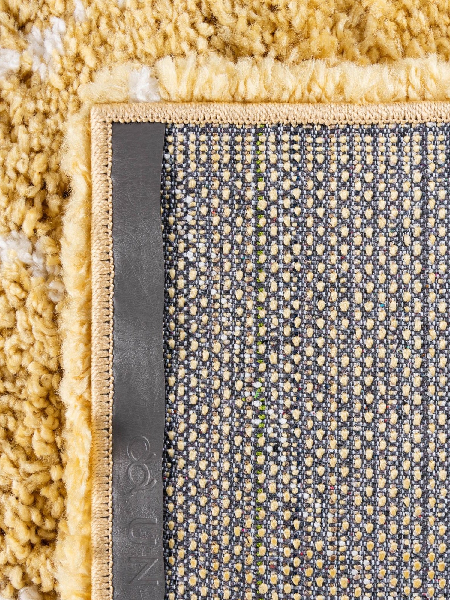 Yellow 5' 1 x 8' Rabat Shag Rectangle Area Rug Thick Soft Touch Fluffy & Plush Shaggy Pile Durable Geometric Carpet for Luxury Interior Design for Sale at Rug Engine