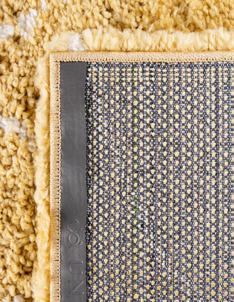 Yellow 5' 1 x 8' Rabat Shag Rectangle Area Rug Thick Soft Touch Fluffy & Plush Shaggy Pile Durable Geometric Carpet for Luxury Interior Design for Sale at Rug Engine