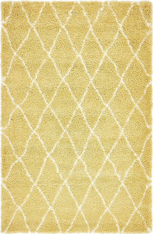Yellow 5' 1 x 8' Rabat Shag Rectangle Area Rug Thick Soft Touch Fluffy & Plush Shaggy Pile