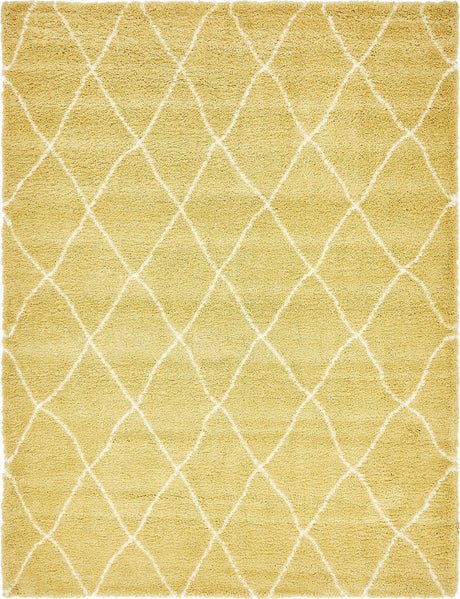 Yellow 9' x 12' 2 Rabat Shag Rectangle Area Rug Thick Soft Touch Fluffy & Plush Shaggy Pile Durable Geometric Carpet for Luxury Interior Design for Sale at Rug Engine