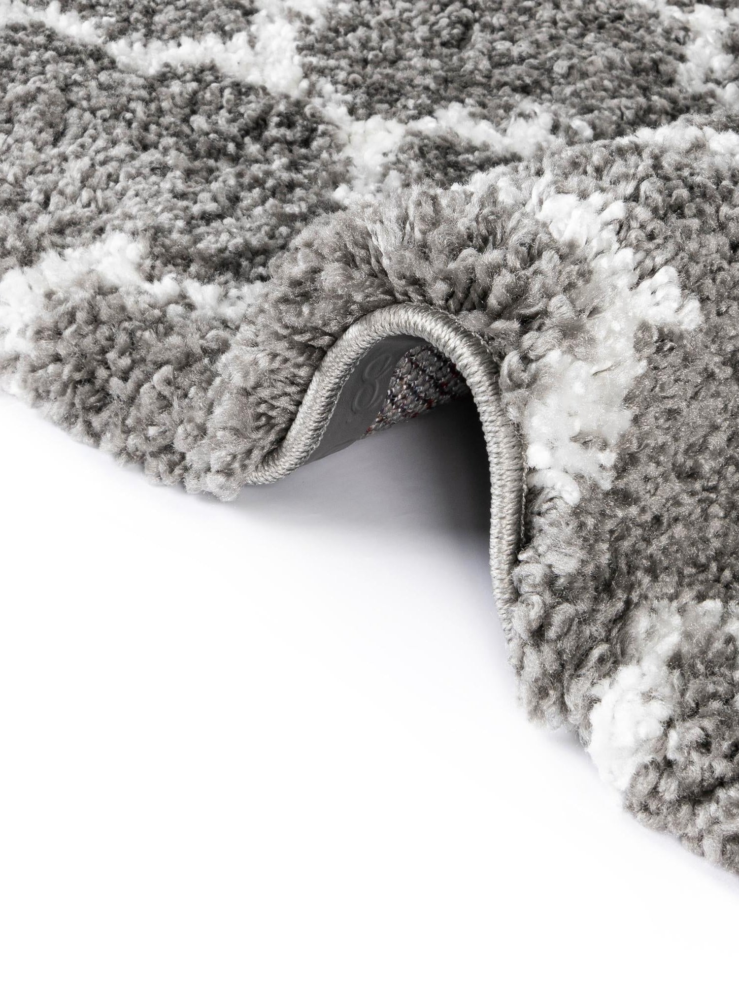 Gray 2' 7 x 6' 1 Rabat Shag Runner Area Rug Thick Soft Touch Fluffy & Plush Shaggy Pile Durable Geometric Carpet for Luxury Interior Design for Sale at Rug Engine