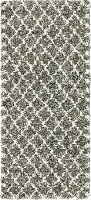 Gray 2' 7 x 6' 1 Rabat Shag Runner Area Rug Thick Soft Touch Fluffy & Plush Shaggy Pile