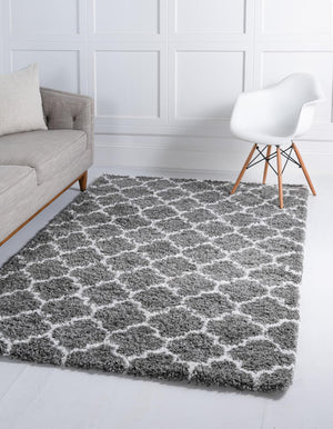 Gray 5' 1 x 8' Rabat Shag Rectangle Area Rug Thick Soft Touch Fluffy & Plush Shaggy Pile