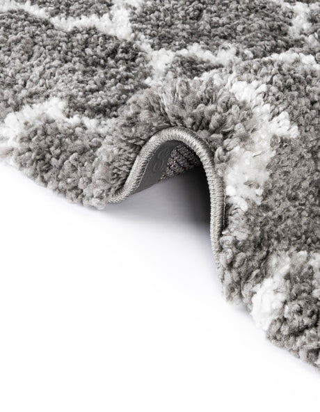 Gray 8' x 10' Rabat Shag Rectangle Area Rug Thick Soft Touch Fluffy & Plush Shaggy Pile Durable Geometric Carpet for Luxury Interior Design for Sale at Rug Engine