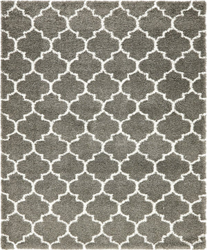 Gray 8' x 10' Rabat Shag Rectangle Area Rug Thick Soft Touch Fluffy & Plush Shaggy Pile