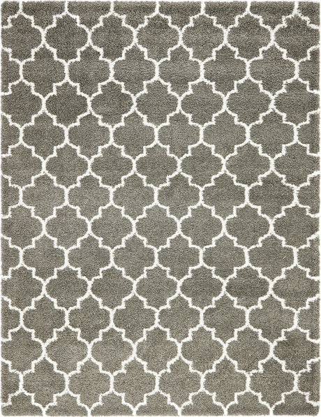 Gray 9' x 12' 2 Rabat Shag Rectangle Area Rug Thick Soft Touch Fluffy & Plush Shaggy Pile Durable Geometric Carpet for Luxury Interior Design for Sale at Rug Engine