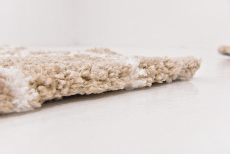 Taupe 8' x 8' Rabat Shag Square Area Rug Thick Soft Touch Fluffy & Plush Shaggy Pile Durable Geometric Carpet for Luxury Interior Design for Sale at Rug Engine