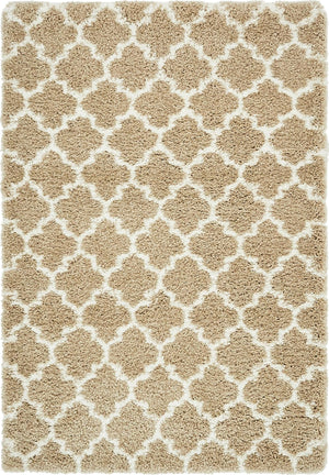 Taupe 4' 1 x 6' 1 Rabat Shag Rectangle Area Rug Thick Soft Touch Fluffy & Plush Shaggy Pile