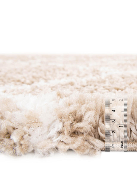 Taupe 4' 1 x 6' 1 Rabat Shag Rectangle Area Rug Thick Soft Touch Fluffy & Plush Shaggy Pile Durable Geometric Carpet for Luxury Interior Design for Sale at Rug Engine