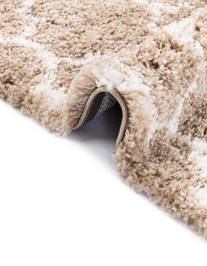 Taupe 5' 1 x 8' Rabat Shag Rectangle Area Rug Thick Soft Touch Fluffy & Plush Shaggy Pile