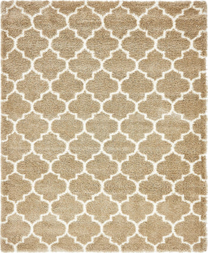 Taupe 8' x 10' Rabat Shag Rectangle Area Rug Thick Soft Touch Fluffy & Plush Shaggy Pile
