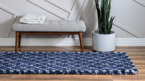Navy Blue 2' 7 x 10' Rabat Shag Runner Area Rug Thick Soft Touch Fluffy & Plush Shaggy Pile
