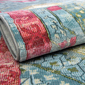 Turquoise 5' 5 x 5' 5 Baracoa Round Area Rug 100% Polypropylene Distressed Vintage Living Dining Room Office Traditional Carpet for Sale at Rug Engine