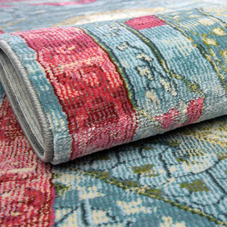 Turquoise 5' 5 x 5' 5 Baracoa Round Area Rug 100% Polypropylene Distressed Vintage Living Dining Room Office Traditional Carpet for Sale at Rug Engine