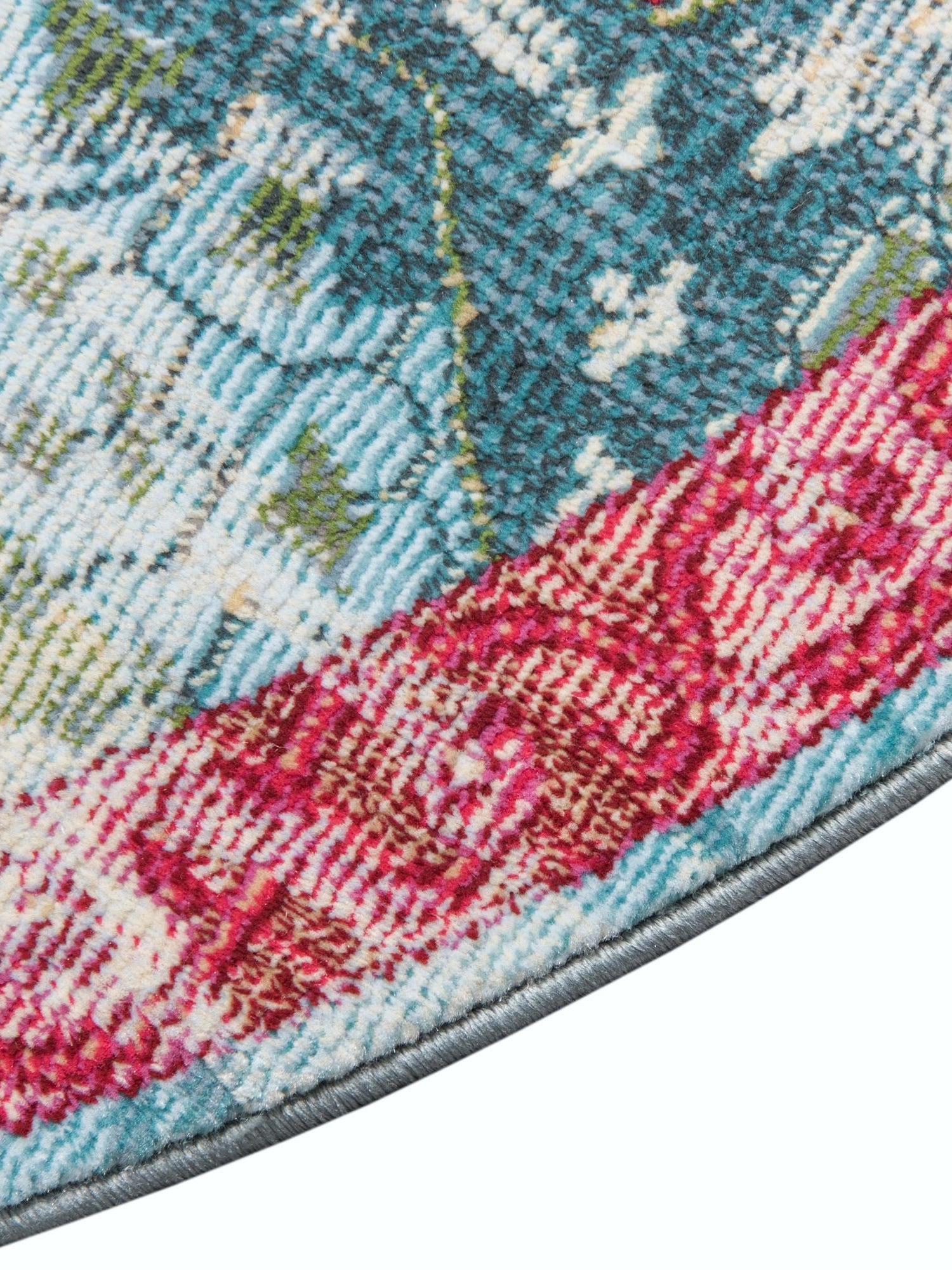 Turquoise 5' 5 x 5' 5 Baracoa Round Area Rug 100% Polypropylene Distressed Vintage Living Dining Room Office Traditional Carpet for Sale at Rug Engine