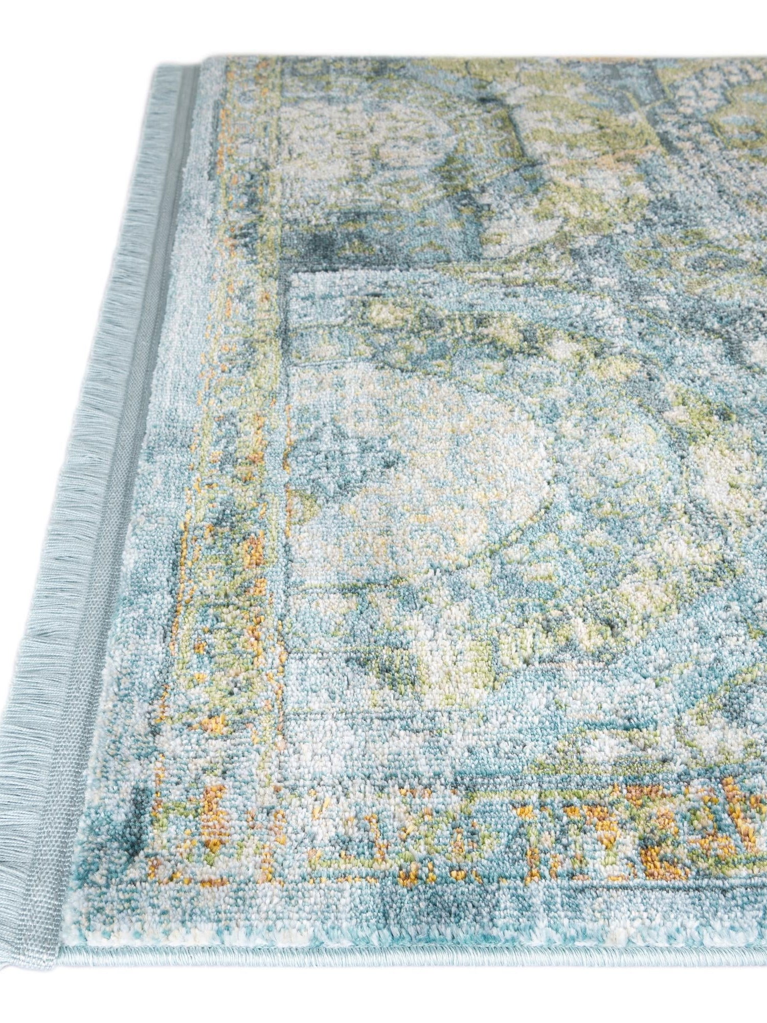 Light Blue 9' x 12' Baracoa Rectangle Area Rug 100% Polypropylene Distressed Vintage Living Dining Room Office Traditional Carpet for Sale at Rug Engine