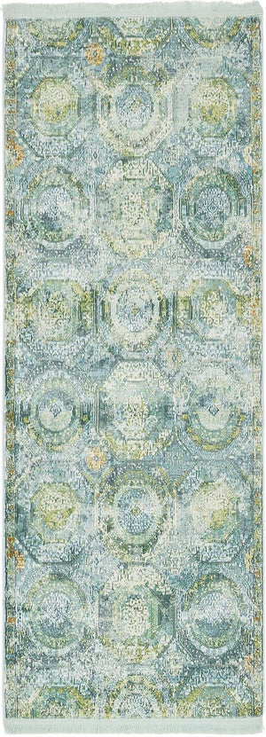Light Blue 2' 2 x 6' 1 Baracoa Runner Area Rug 100% Polypropylene Distressed Vintage Living Dining Room Office Traditional Carpet for Sale at Rug Engine