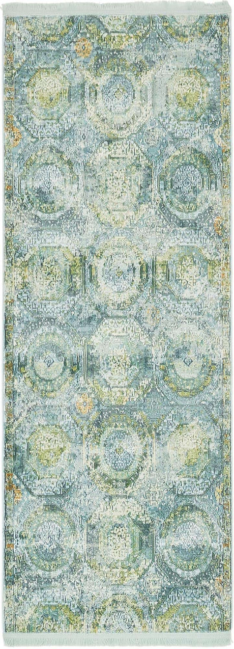 Light Blue 2' 2 x 6' 1 Baracoa Runner Area Rug 100% Polypropylene Distressed Vintage Living Dining Room Office Traditional Carpet for Sale at Rug Engine