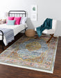 Light Blue 5' 5 x 8' Baracoa Rectangle Area Rug 100% Polypropylene Distressed Vintage Living Dining Room Office Traditional Carpet for Sale at Rug Engine