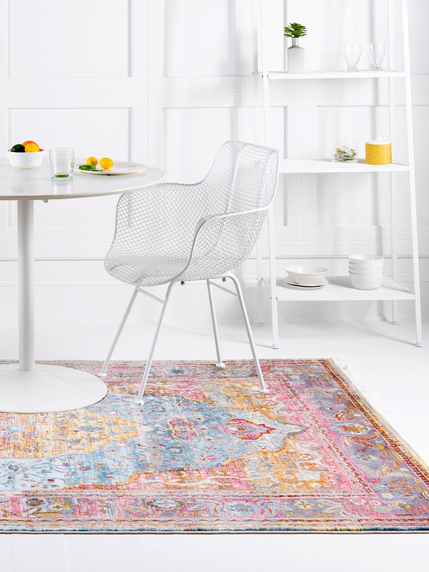 Light Blue 7' x 10' Baracoa Rectangle Area Rug 100% Polypropylene Distressed Vintage Living Dining Room Office Traditional Carpet for Sale at Rug Engine