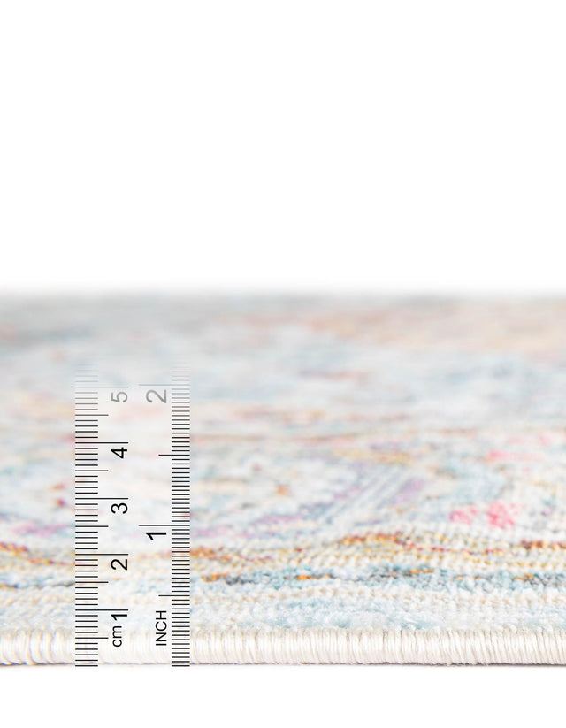 Light Blue 4' 3 x 6' 1 Baracoa Rectangle Area Rug 100% Polypropylene Distressed Vintage Living Dining Room Office Traditional Carpet for Sale at Rug Engine