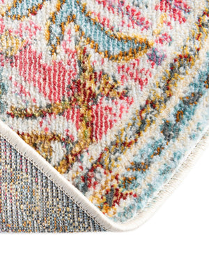 Light Blue 8' x 8' Baracoa Round Area Rug 100% Polypropylene Distressed Vintage Living Dining Room Office Traditional Carpet for Sale at Rug Engine