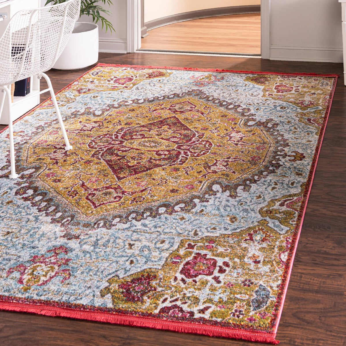 Gold 2' 2 x 3' 1 Baracoa Rectangle Area Rug 100% Polypropylene Distres ...