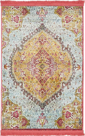 Gold 2' 2 x 3' 1 Baracoa Rectangle Area Rug 100% Polypropylene Distressed Vintage Living Dining Room Office Traditional Carpet for Sale at Rug Engine