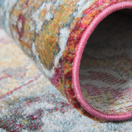 Gold 5' 5 x 5' 5 Baracoa Round Area Rug 100% Polypropylene Distressed Vintage Living Dining Room Office Traditional Carpet for Sale at Rug Engine