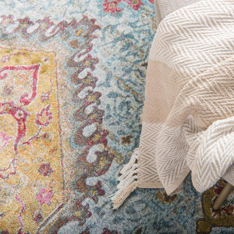 Gold 2' 7 x 10' Baracoa Runner Area Rug 100% Polypropylene Distressed Vintage Living Dining Room Office Traditional Carpet for Sale at Rug Engine