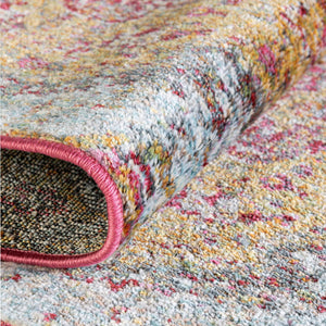 Gold 2' 2 x 6' 1 Baracoa Runner Area Rug 100% Polypropylene Distressed Vintage Living Dining Room Office Traditional Carpet for Sale at Rug Engine