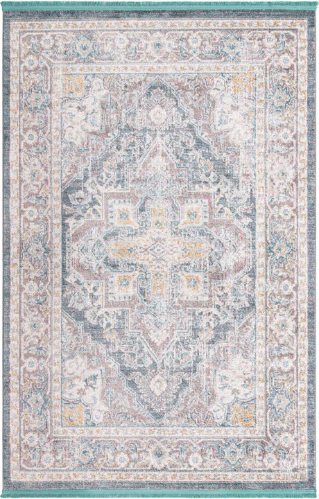 Gray 5' 5 x 8' Baracoa Rectangle Area Rug 100% Polypropylene Distressed Vintage Living Dining Room Office Traditional Carpet for Sale at Rug Engine