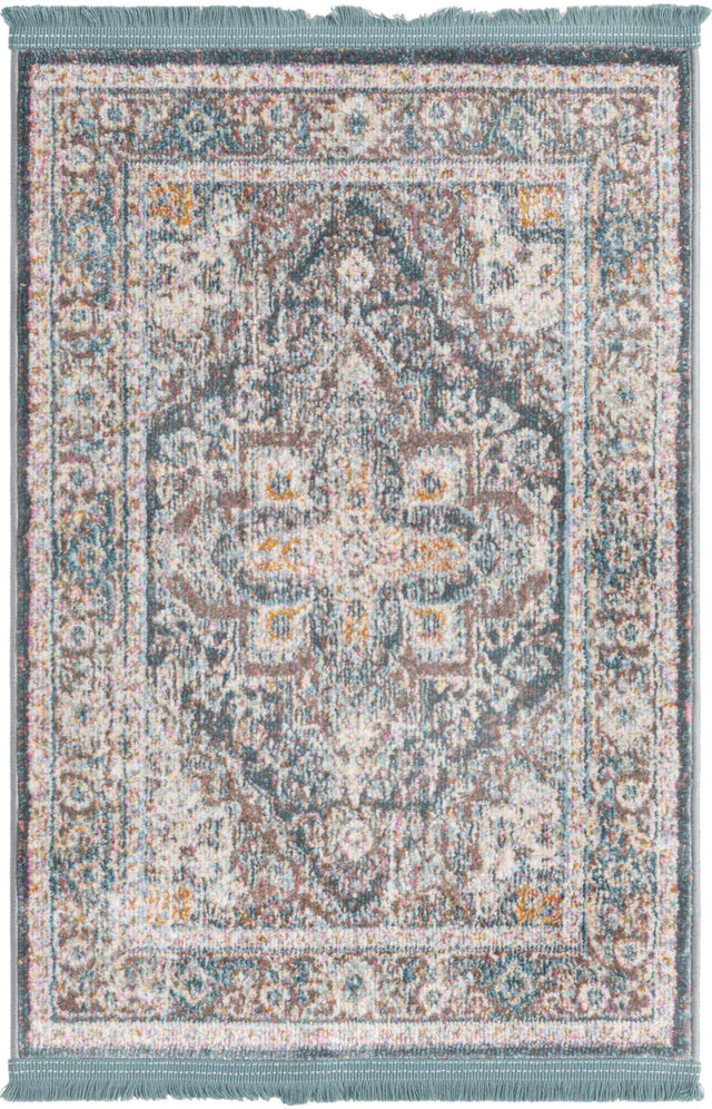 Gray 2' 2 x 3' 1 Baracoa Rectangle Area Rug 100% Polypropylene Distressed Vintage Living Dining Room Office Traditional Carpet for Sale at Rug Engine