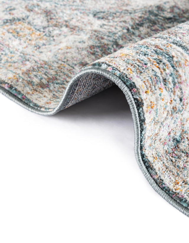 Gray 5' 5 x 5' 5 Baracoa Round Area Rug 100% Polypropylene Distressed Vintage Living Dining Room Office Traditional Carpet for Sale at Rug Engine