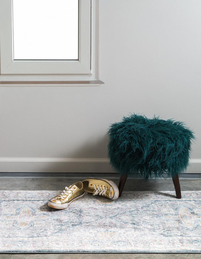 Gray 2' 7 x 10' Baracoa Runner Area Rug 100% Polypropylene Distressed Vintage Living Dining Room Office Traditional Carpet for Sale at Rug Engine