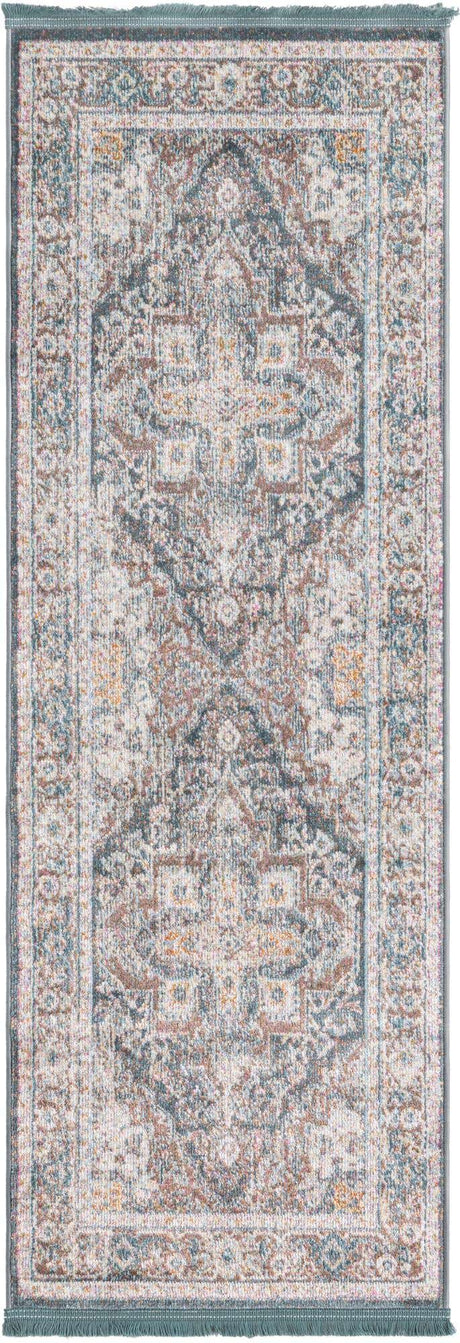Gray 2' 2 x 6' 1 Baracoa Runner Area Rug 100% Polypropylene Distressed Vintage Living Dining Room Office Traditional Carpet for Sale at Rug Engine