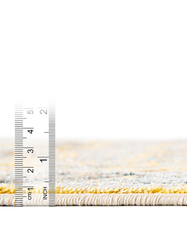 Yellow 8' x 11' Baracoa Rectangle Area Rug 100% Polypropylene Distressed Vintage Living Dining Room Office Traditional Carpet for Sale at Rug Engine