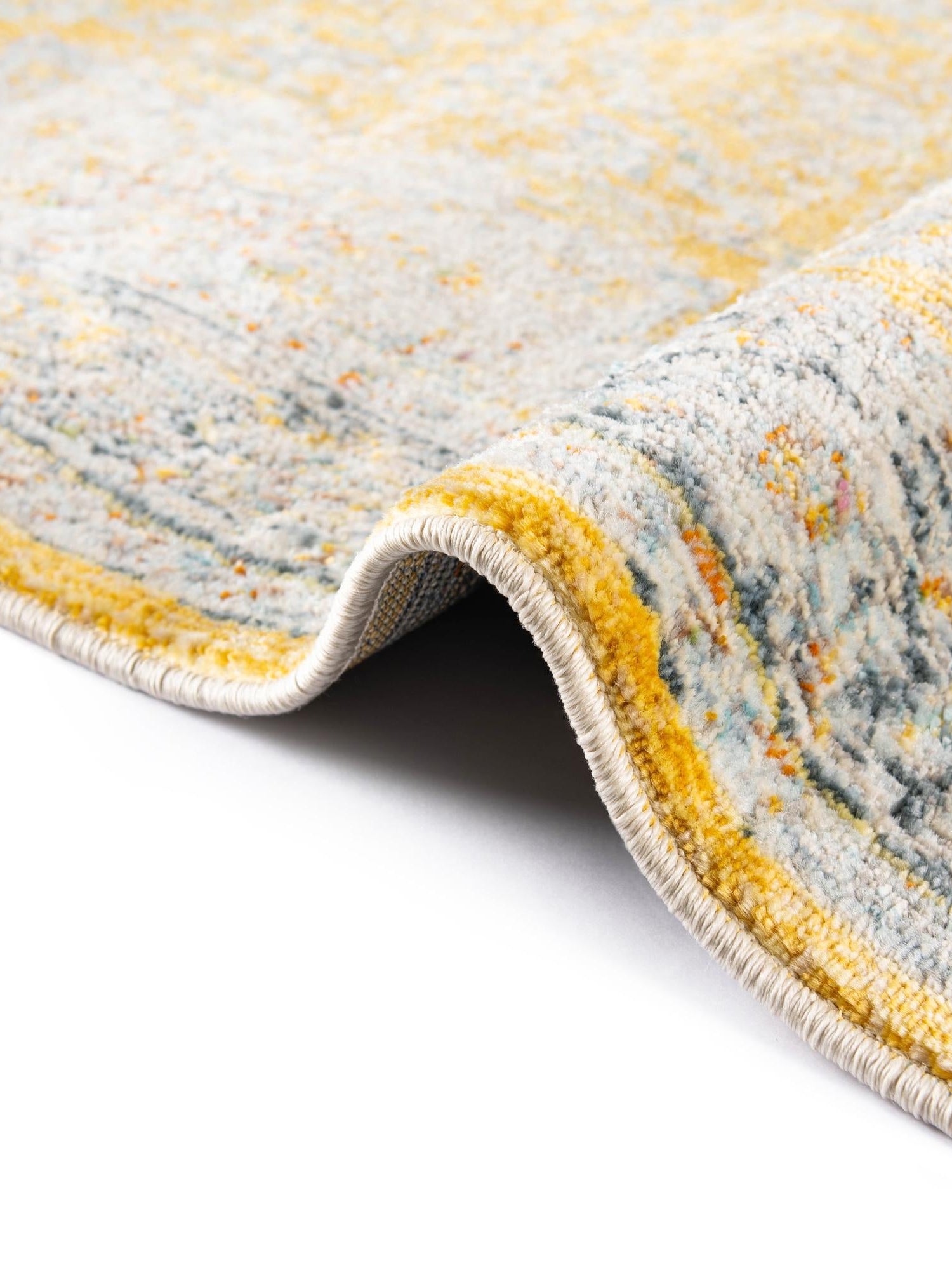 Yellow 6' x 9' Baracoa Rectangle Area Rug 100% Polypropylene Distressed Vintage Living Dining Room Office Traditional Carpet for Sale at Rug Engine