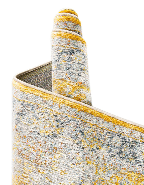 Yellow 8' x 10' Baracoa Rectangle Area Rug 100% Polypropylene Distressed Vintage Living Dining Room Office Traditional Carpet for Sale at Rug Engine