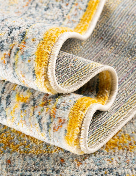 Yellow 7' x 10' Baracoa Rectangle Area Rug 100% Polypropylene Distressed Vintage Living Dining Room Office Traditional Carpet for Sale at Rug Engine