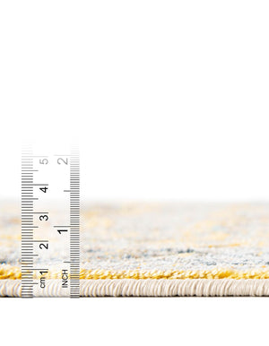 Yellow 3' 3 x 3' 3 Baracoa Round Area Rug 100% Polypropylene Distressed Vintage Living Dining Room Office Traditional Carpet for Sale at Rug Engine