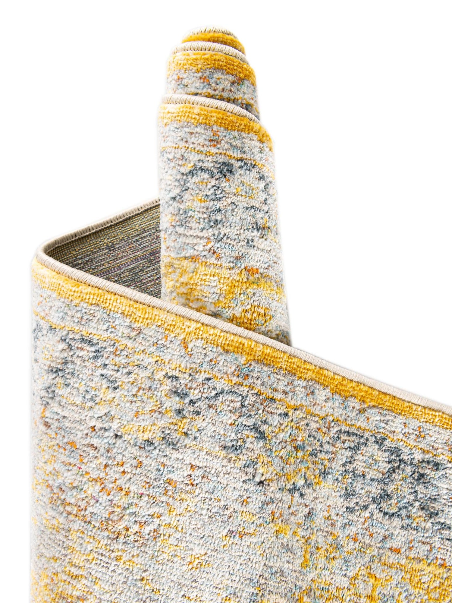 Yellow 2' 7 x 12' Baracoa Runner Area Rug 100% Polypropylene Distressed Vintage Living Dining Room Office Traditional Carpet for Sale at Rug Engine