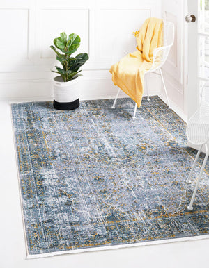 Gray 8' x 10' Baracoa Rectangle Area Rug 100% Polypropylene Distressed Vintage Living Dining Room Office Traditional Carpet for Sale at Rug Engine