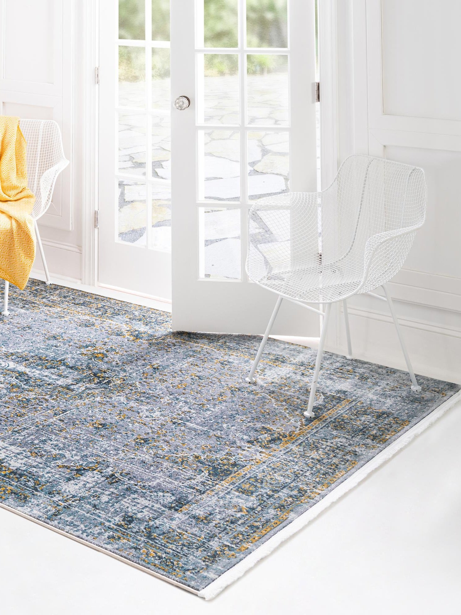 Gray 2' 2 x 3' 1 Baracoa Rectangle Area Rug 100% Polypropylene Distressed Vintage Living Dining Room Office Traditional Carpet for Sale at Rug Engine