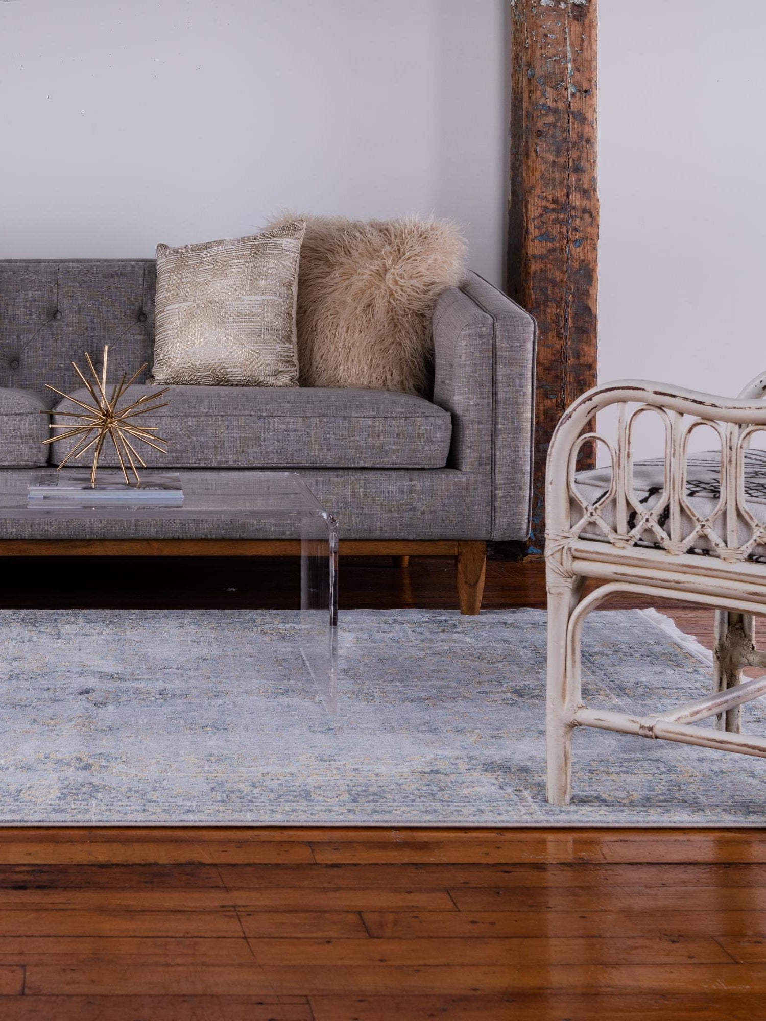 Gray 10' x 13' 1 Baracoa Rectangle Area Rug 100% Polypropylene Distressed Vintage Living Dining Room Office Traditional Carpet for Sale at Rug Engine