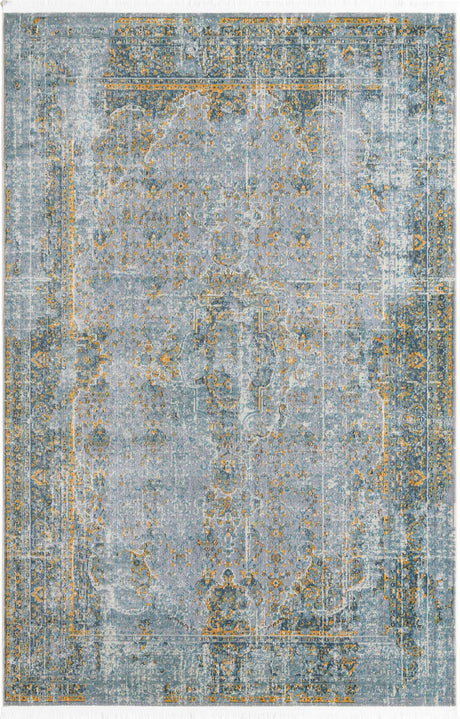 Gray 5' 5 x 8' Baracoa Rectangle Area Rug 100% Polypropylene Distressed Vintage Living Dining Room Office Traditional Carpet for Sale at Rug Engine