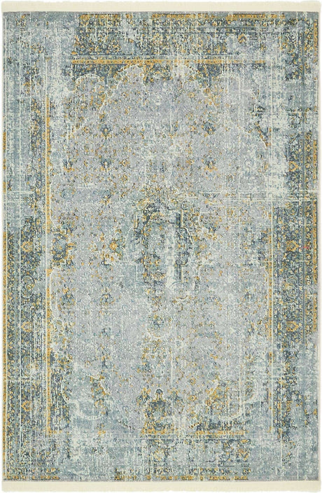 Gray 4' 3 x 6' 1 Baracoa Rectangle Area Rug 100% Polypropylene Distressed Vintage Living Dining Room Office Traditional Carpet for Sale at Rug Engine
