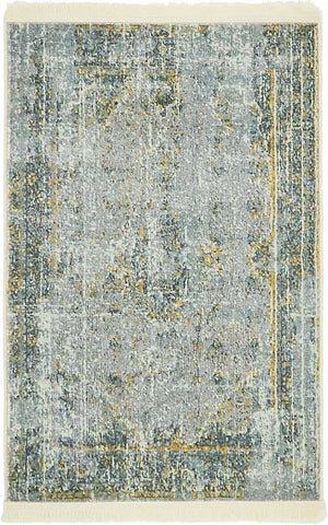 Gray 2' 2 x 3' 1 Baracoa Rectangle Area Rug 100% Polypropylene Distressed Vintage Living Dining Room Office Traditional Carpet for Sale at Rug Engine